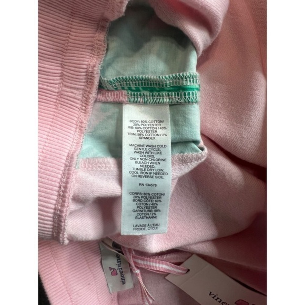 Vineyard Vines Banana Leaf Print Terry Shorts Flamingo Pink Women's Small - Picture 6 of 8